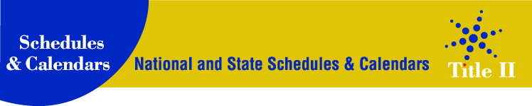 National & State Schedules & Calendars